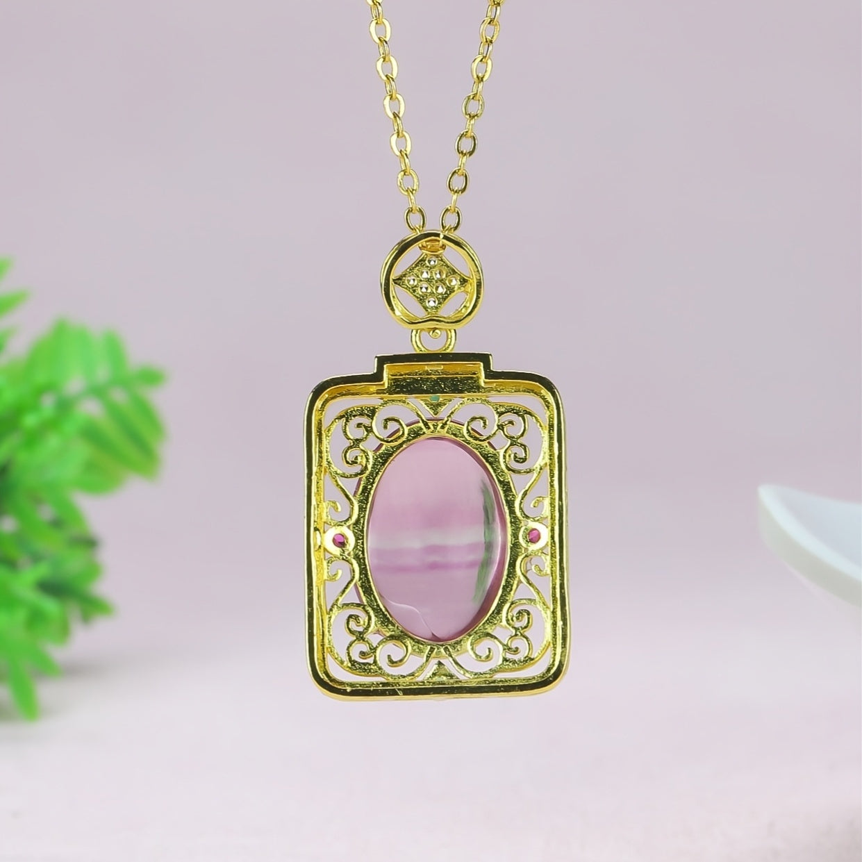 Elegant Natural Amethyst Pendant Necklace - Rock Crystal Choker for Spiritual Harmony & Love