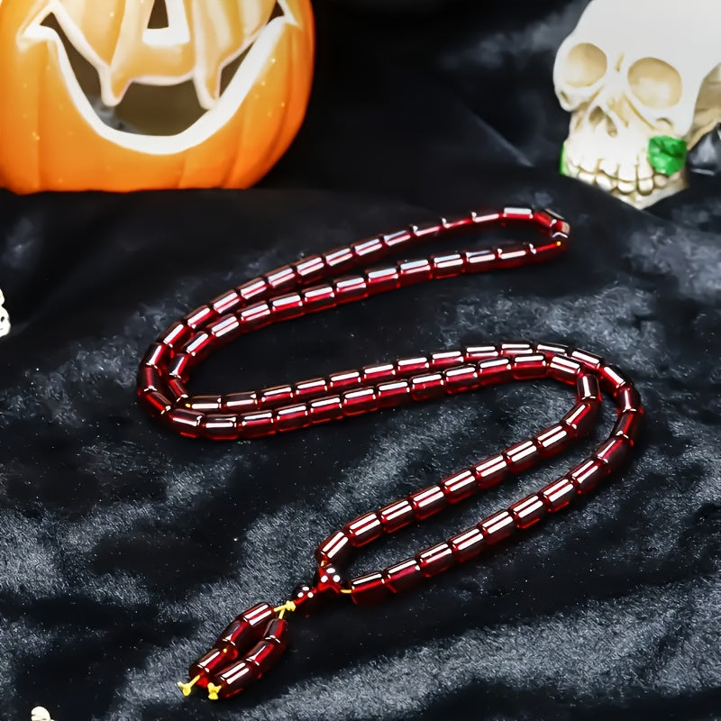108 Beads Red Resin Necklace for Grounding, Spiritual Protection & Daily Wear
