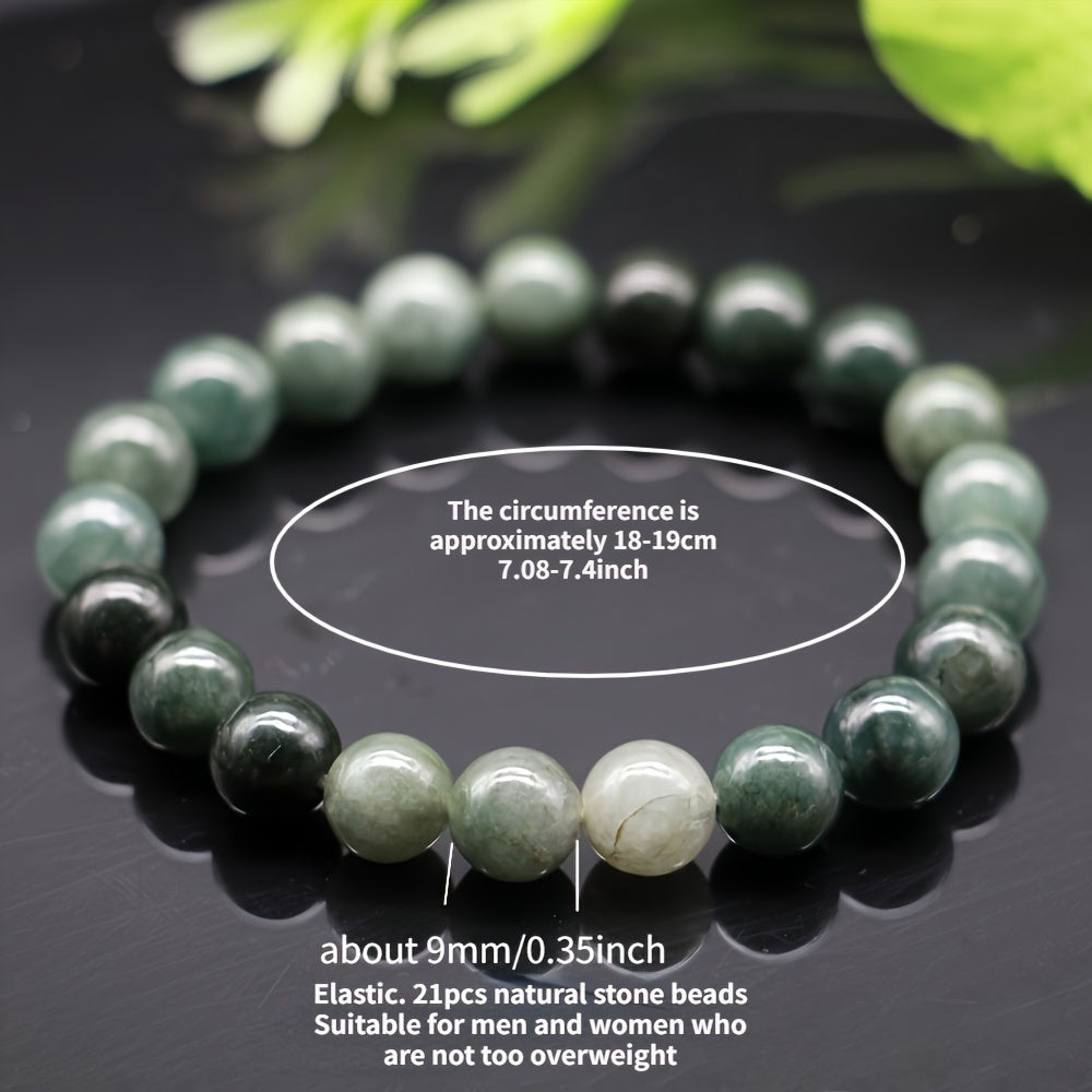 Natural Myanmar Jade Beaded Bracelet - Spiritual Energy & Harmony