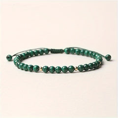 Natural Malachite Beads Braided Bracelet - Energy Balance & Lucky Hand Jewelry