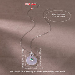Women's Elegant Green Stone Pendant Necklace - S925 Silver Harmony & Protection Talisman
