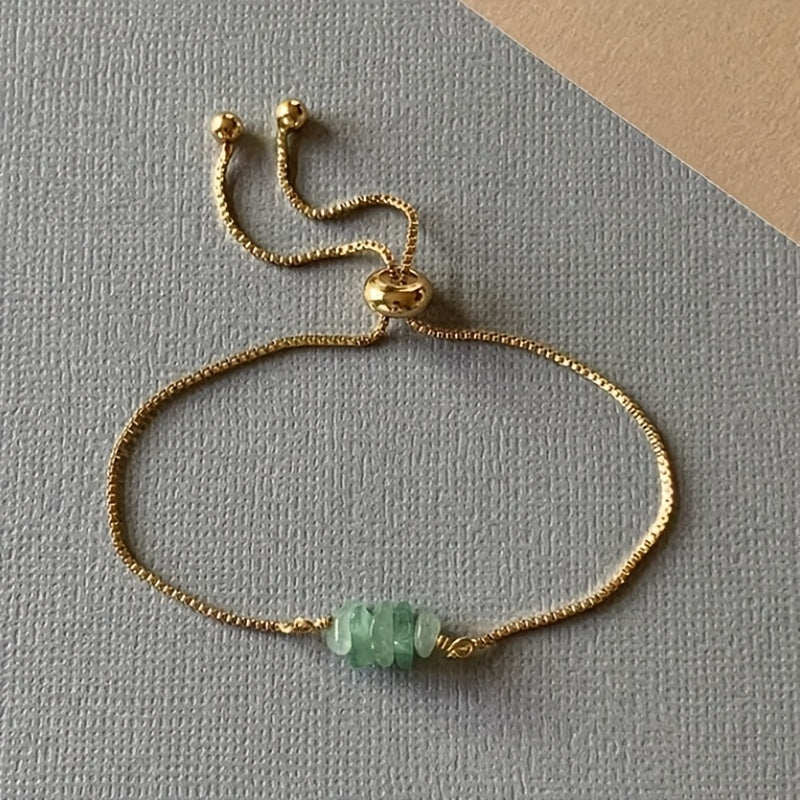Women's Elegant Bohemian Gold & Green Bead Bracelet - Year-Round Harmony & Energy Protection