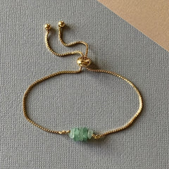 Women's Elegant Bohemian Gold & Green Bead Bracelet - Year-Round Harmony & Energy Protection