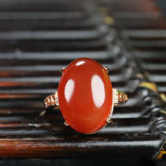 Elegant Wine Red Jasper Ring for Root Chakra Healing and Confidence