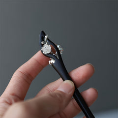 1pc Daily Updo Atmosphere Ancient Style Hanfu Cheongsam Updo New Chinese Silvery Lotus Hairpin - Elegant Traditional Hair Accessory for Cultural Events