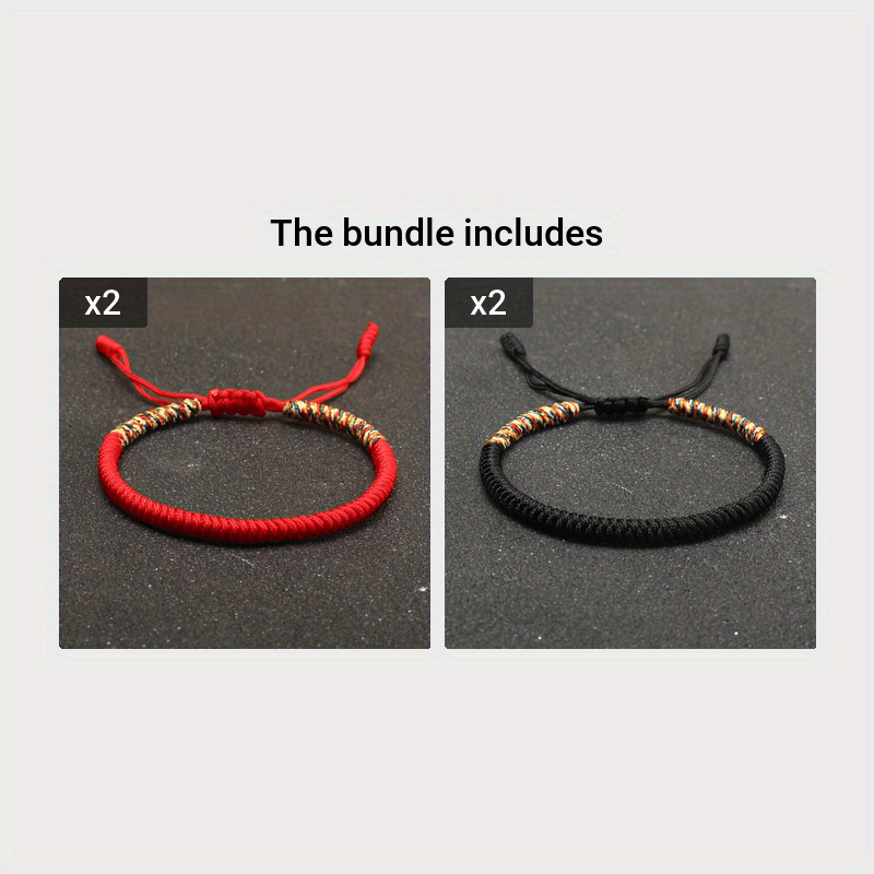 Hand-Woven Bracelet - Lucky Red Rope Design for Men's Fashion & Energy