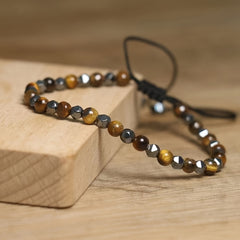 Natural Stone Adjustable Beaded Tiger Eye Vintage Boho Bracelet - Perfect for Everyday Wear or Gift Giving