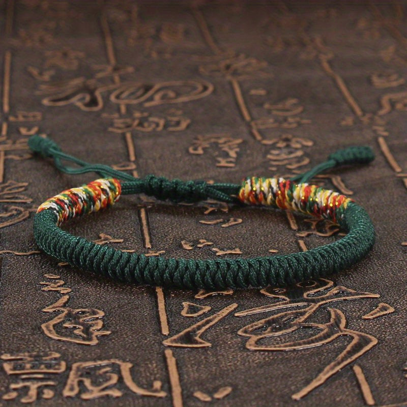 Handmade Tibetan Knot Rope Bracelet - Unisex Fashion for Spiritual Protection & Energy Balance