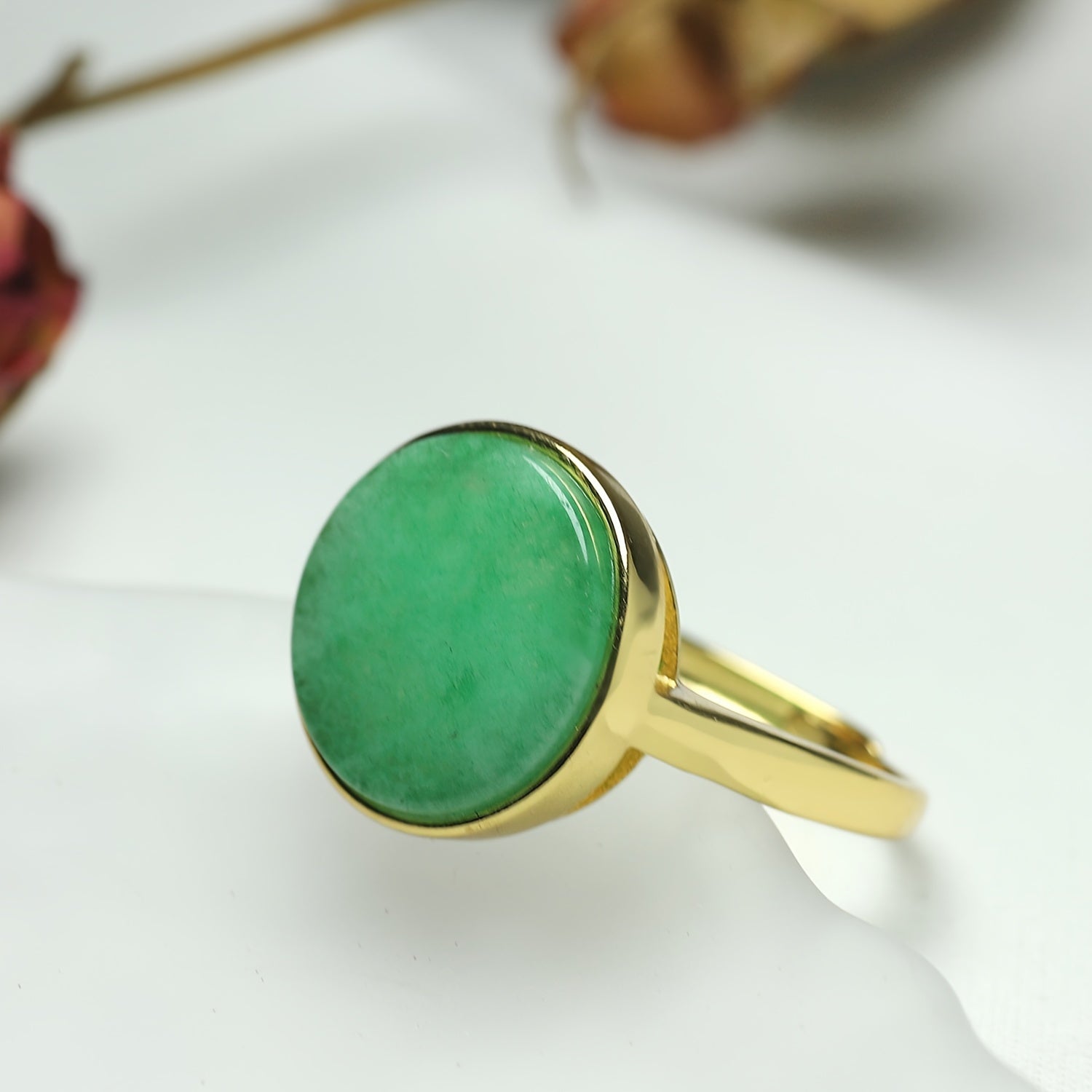Natural Green Stone Ring - Harmony & Balance for Couples Beach Festivals