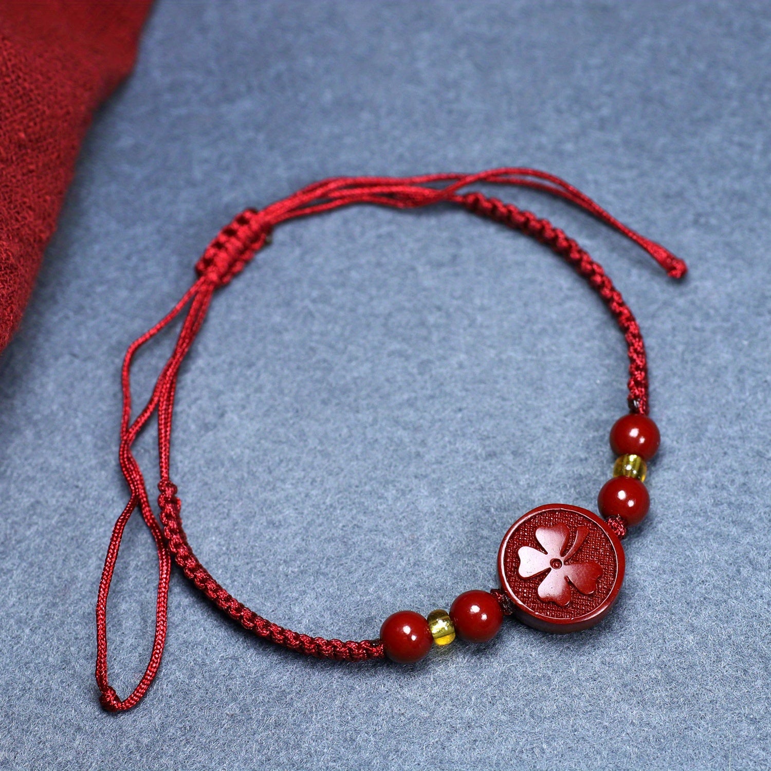 Elegant Handmade Clover Charm Bracelet - Harmony Enhancing Adjustable Design for Holidays