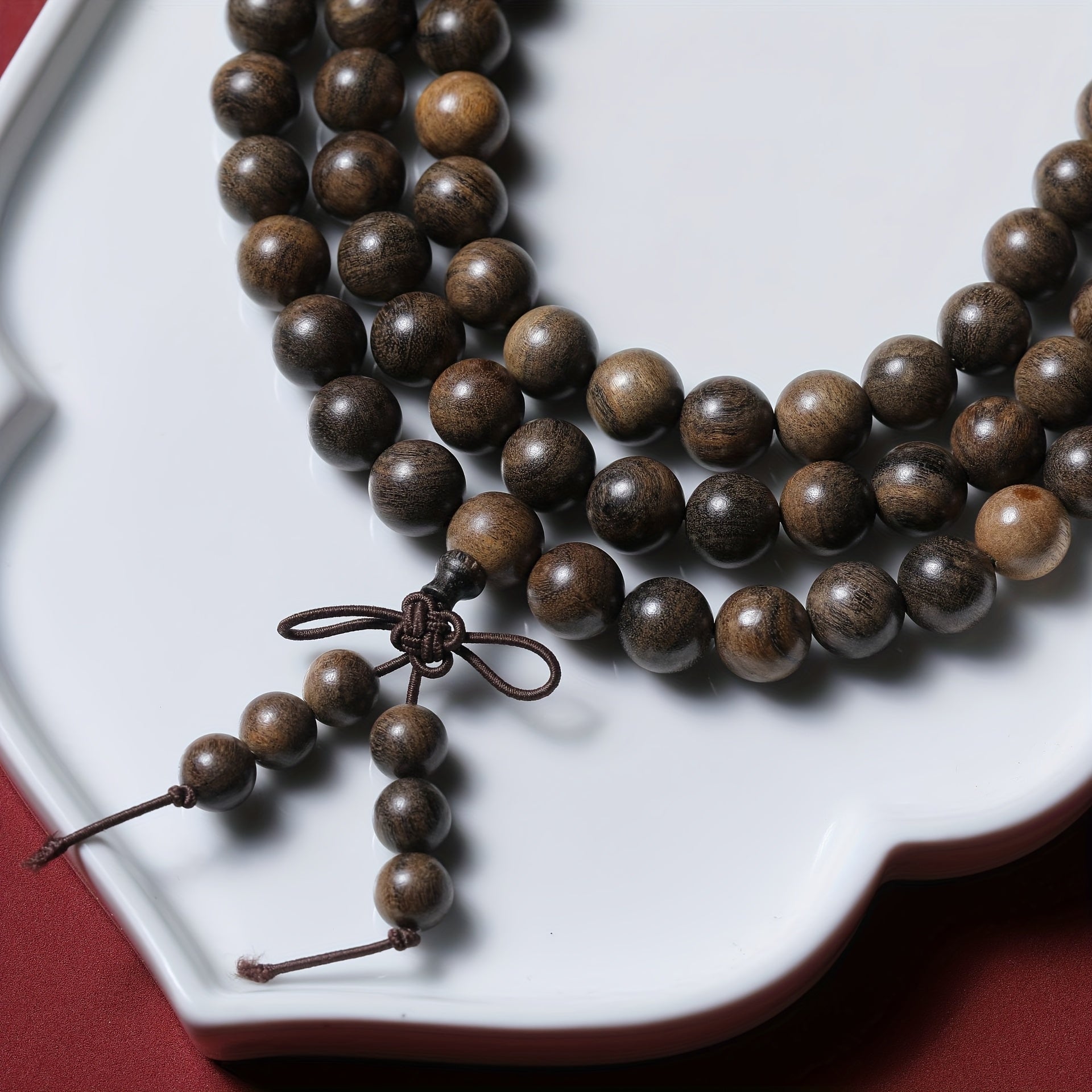 8mm Indonesian Agarwood Bead Bracelet - Hope, Peace & Spiritual Energy Mala