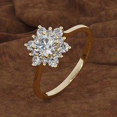 Unisex Minimalist Golden Floral Ring - Symbolic Elegance for Love & Prosperity
