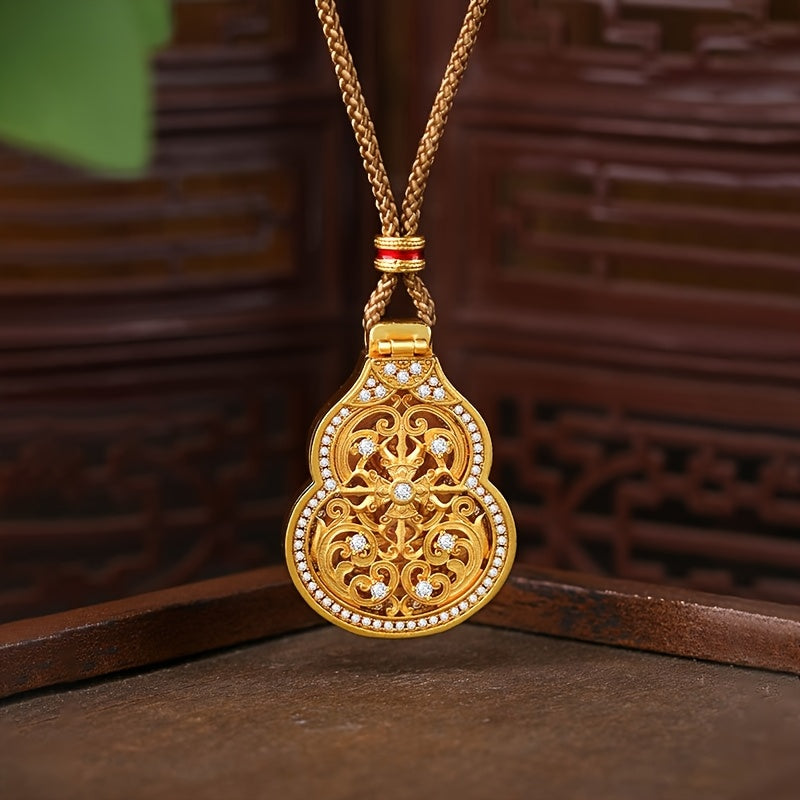 Golden Religious Pendant Necklace - Spiritual Energy & Faith Jewelry for Daily Wear