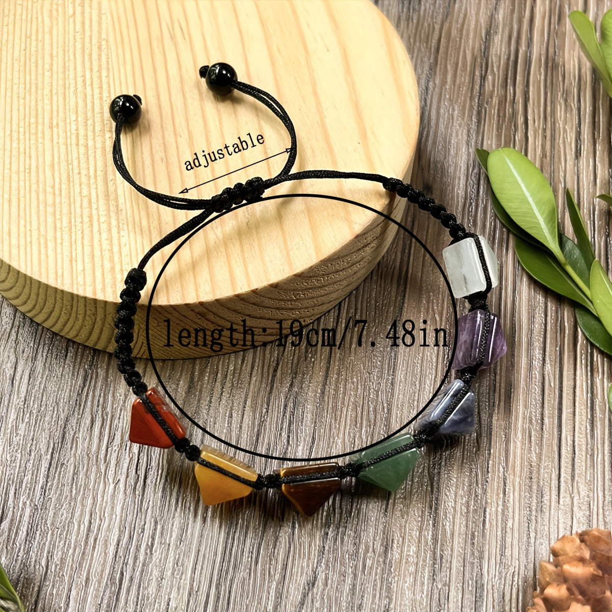 Natural Stone Pyramid Beads, Balance Energy, Protection & Spiritual Harmony, Adjustable Handmade Jewelry for Men & Women