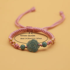 Handmade Natural Stone Rose Bracelet - Unisex Fashion for Valentine's Day Energy