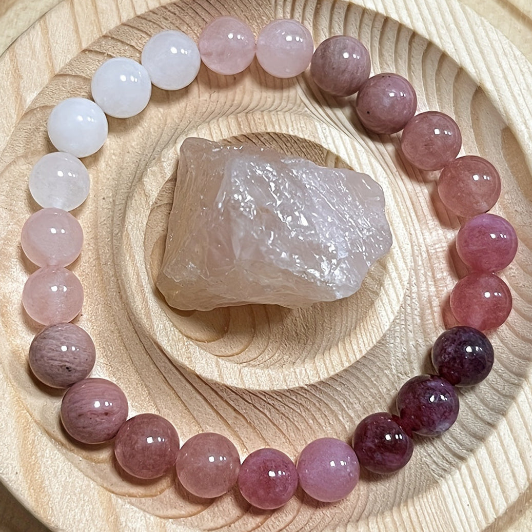 Natural Stone Bracelet for Spiritual Connection and Energy Protection - Handmade Bohemian Elastic Bracelet