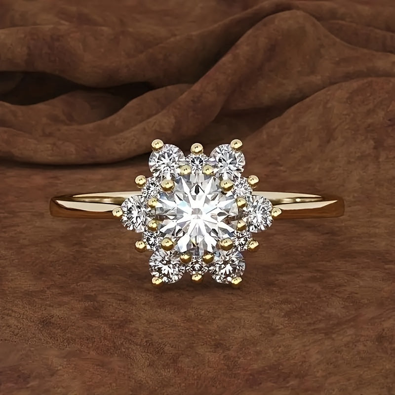 Unisex Minimalist Golden Floral Ring - Symbolic Elegance for Love & Prosperity
