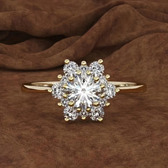 Unisex Minimalist Golden Floral Ring - Symbolic Elegance for Love & Prosperity