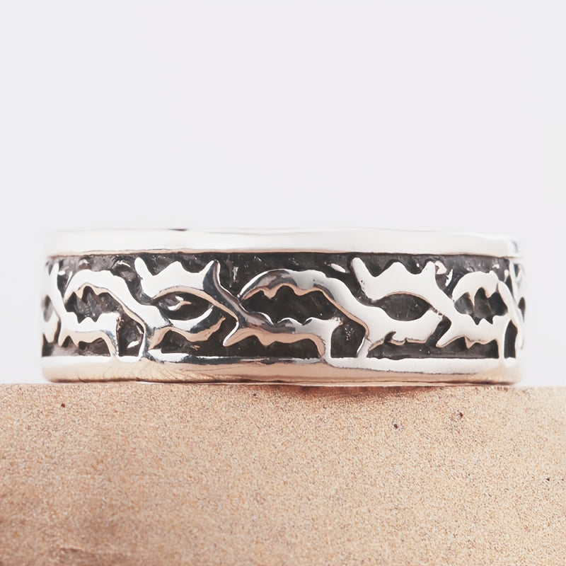 Adjustable Thorn Cross Ring for Teens | Vintage Bronze Plant-Inspired Energy Jewelry