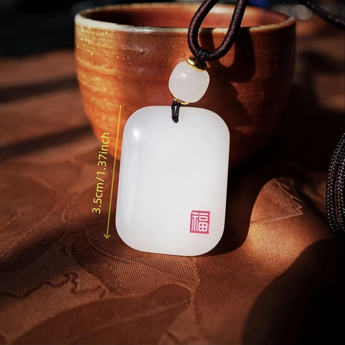 Elegant White Sheepskin Ziquexsite Charm - Peaceful Energy Enhancing Charm for Men