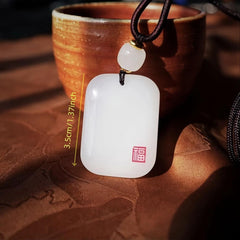 Elegant White Sheepskin Ziquexsite Charm - Peaceful Energy Enhancing Charm for Men