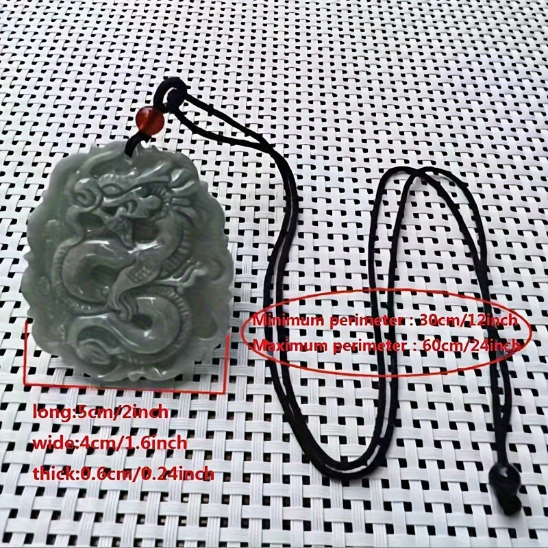 Green Jade Dragon Pendant - Unisex Zodiac Talisman for Harmony & Spiritual Protection