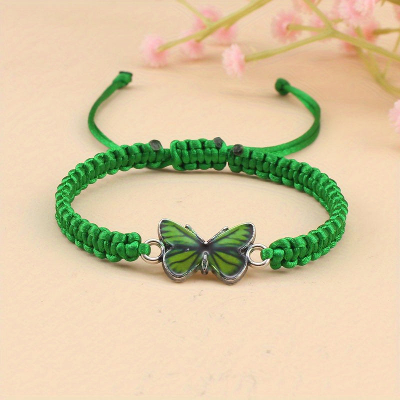 Butterfly Bracelet For Couples - Trendy Red Rope Adjustable Couple Bracelet for Love & Connection