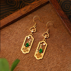 Golden-Plated Cloud Pattern Earrings for Harmony & Prosperity Energy