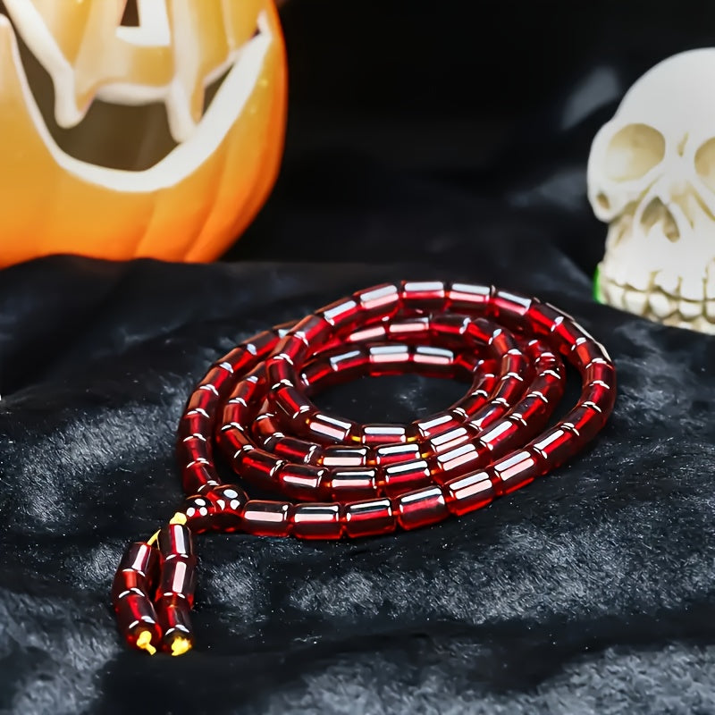 108 Beads Red Resin Necklace for Grounding, Spiritual Protection & Daily Wear