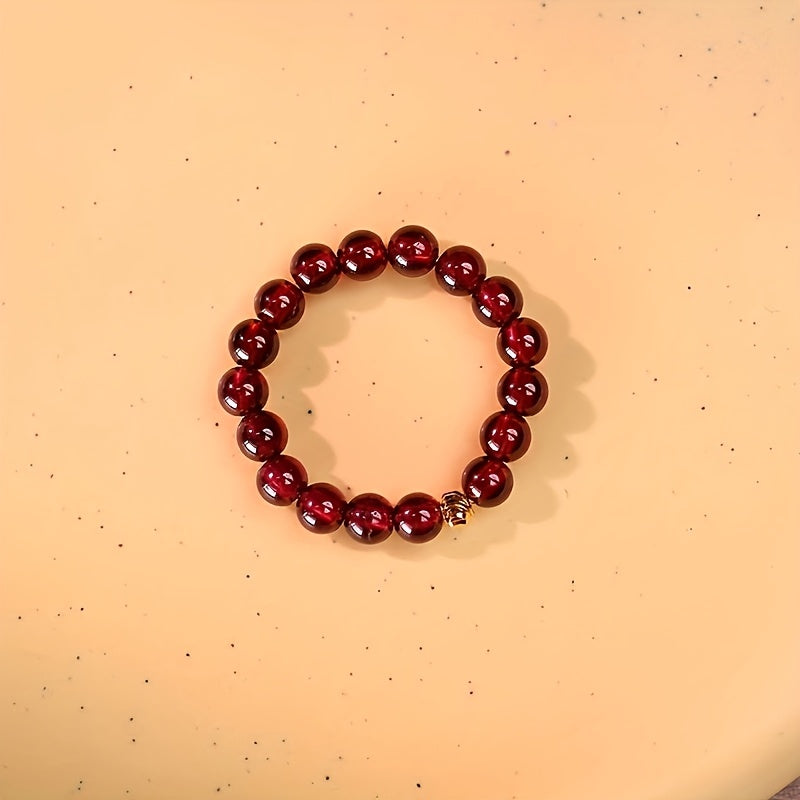 Elegant Garnet Ring - Deep Red-Brownish Jewel for Daily & Formal Wear - Natural Energy Stone for Harmony & Protection