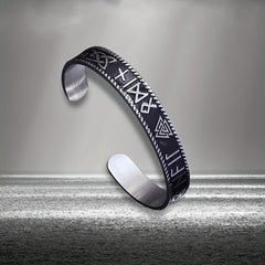 Vintage Stainless Steel Viking Rune Triquetra Cuff Bracelet — Spiritual Protection, Ancient Wisdom & Norse Energy Amulet