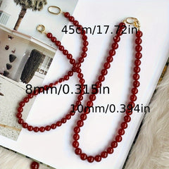 Luxury Agate Necklace - Minimalist Red Agate Bead Chain with Golden Accents for Spiritual Harmony