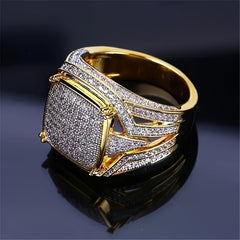 Mens Square Punk Zirconia Ring – Edgy Design with Protective Energy
