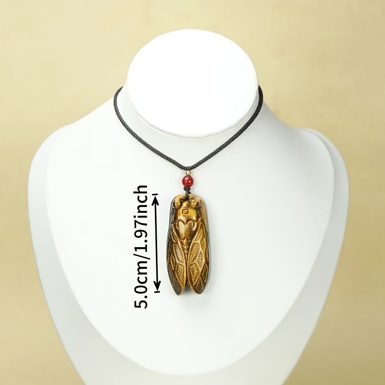 Natural Stone Pendant - Bohemian Style Unisex Jewelry with Cicada Symbol for Good Fortune
