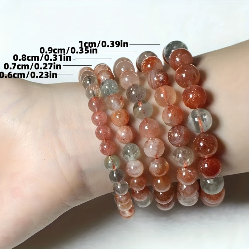 Elegant Golden Strawberry Sunstone Bracelet - Harmony & Prosperity Energy Boost