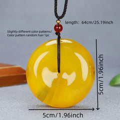 Elegant Bohemian Amber Pendant - Harmonious Energy for Creativity & Protection