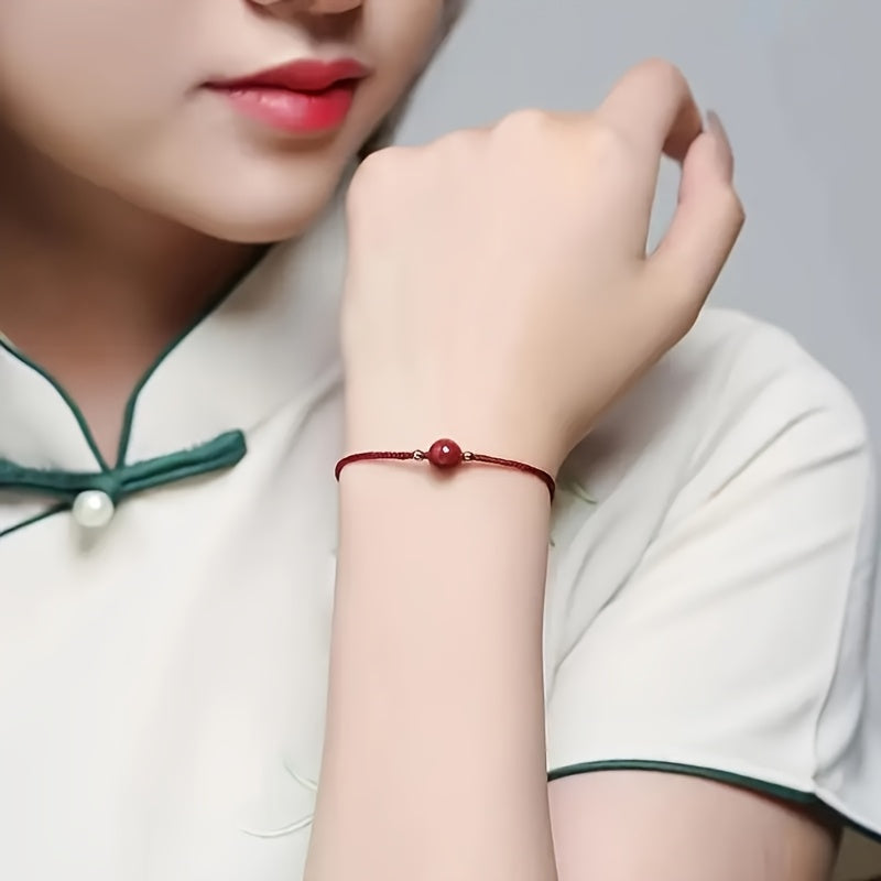 Adjustable Vermilion Red Rope Bracelet - Lucky Charm for Couples & Friends