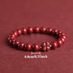 Cinnabar Red Bead Bracelets - Lucky Protection Jewelry, Handmade Beaded Chain for Women