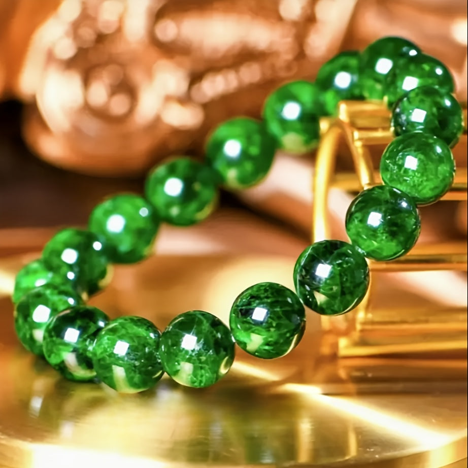 12mm Natural Chinese Stone Beads Ethnic Style Mixed Color Bracelet January Birthstone Vibrant Energy