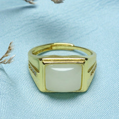 Vintage Natural Stone Ring for Couples - Ideal Gift with Spiritual Energy & Timeless Design