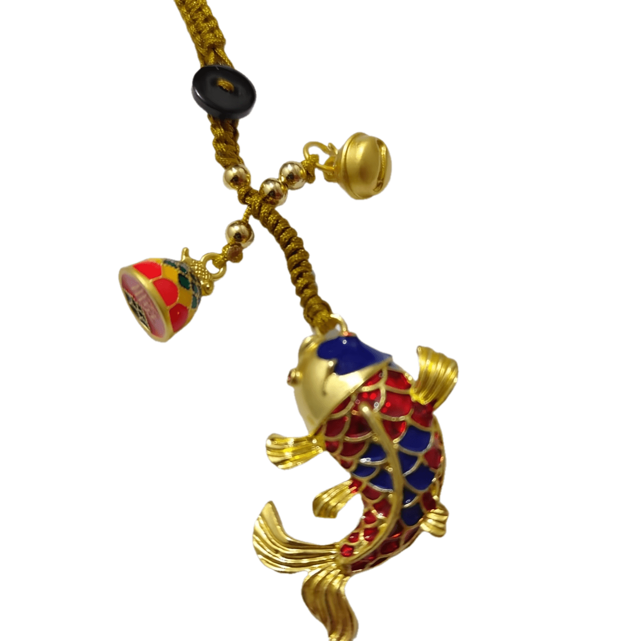 Lucky Koi  - Enamel Alloy Car Keyring with Blessing Pendant for Valentine's Day Gift