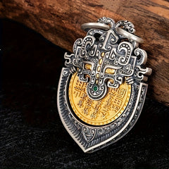 Vintage Tibetan Mountain Lucky Charm Keychain — Prosperity, Protection & Spiritual Energy Amulet