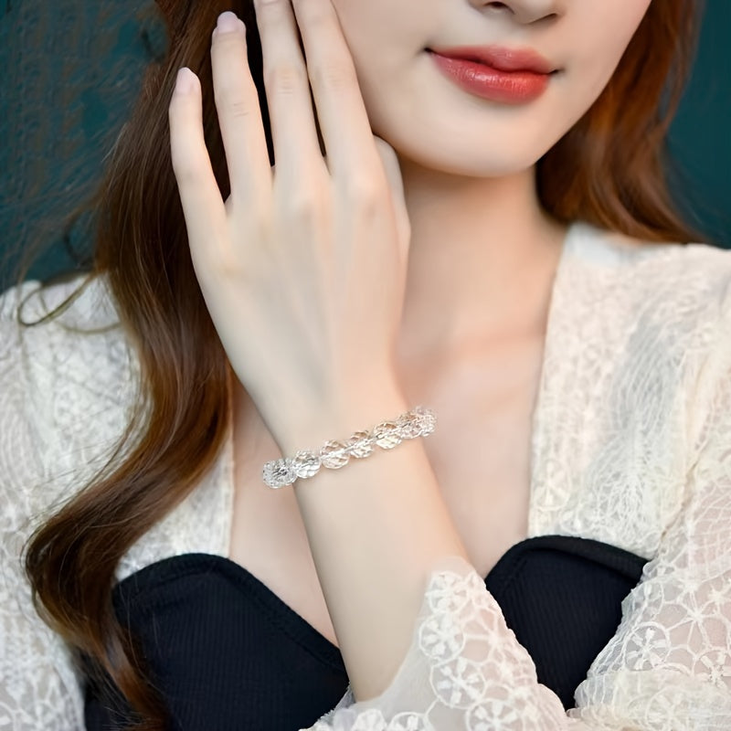 Elegant White Crystal Bead Bracelet - Pure & Cleansing Stone for Gifting and Home Decor