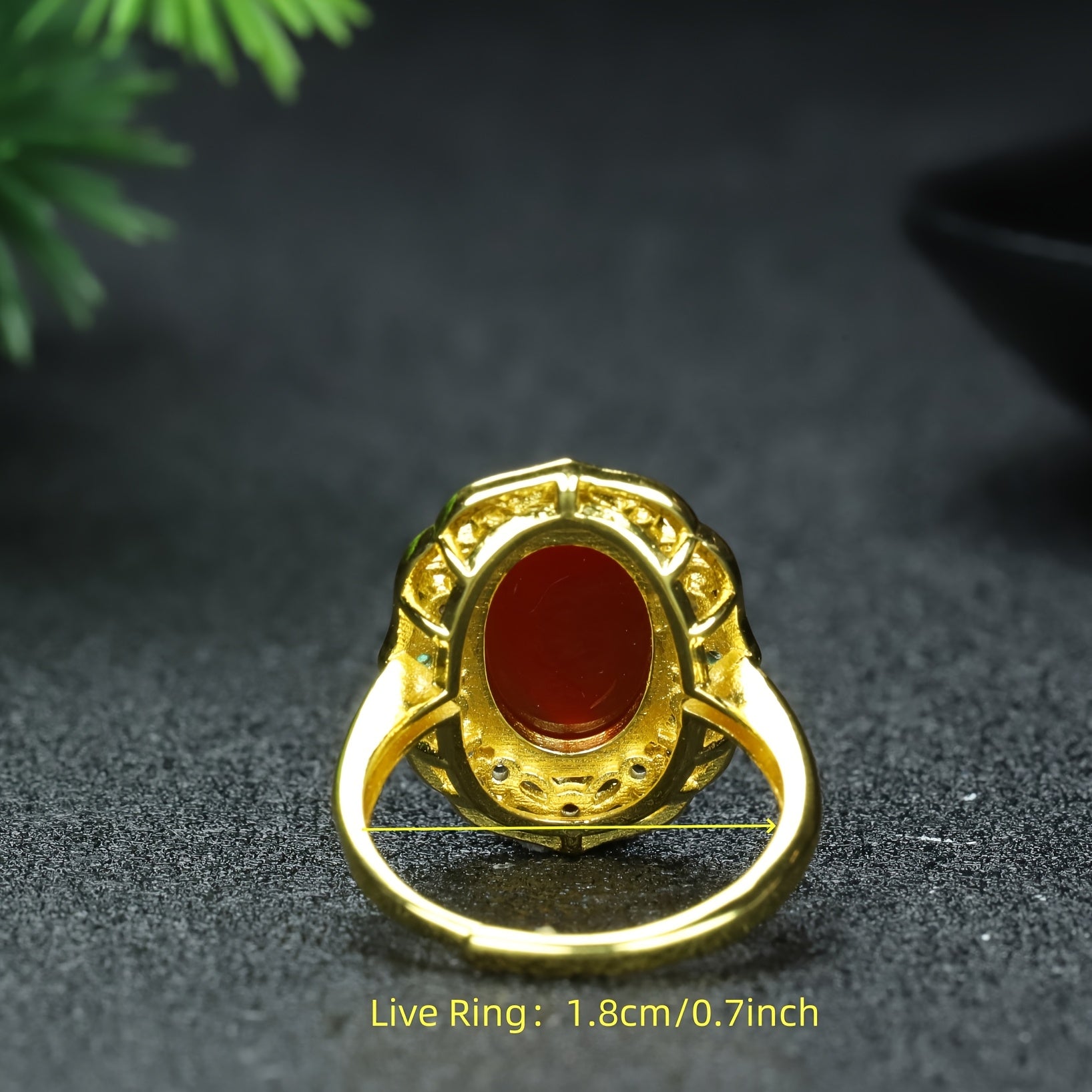 Vintage Palace Style Red Agate Adjustable Ring - Wealth, Flower Symbol & Valentine's Day Gift Jewelry