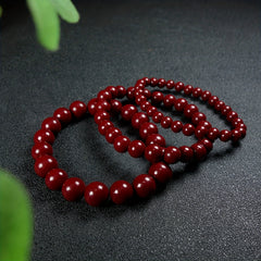 Cinnabar Bracelet - Pure Red Charm for Energy Balance & Spiritual Harmony