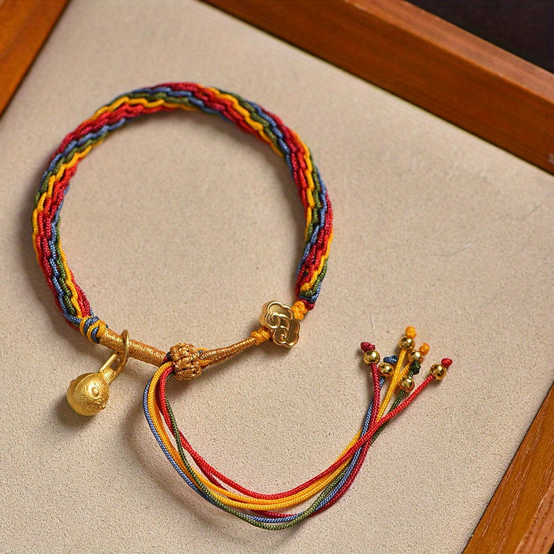 Rainbow Braided Blessing Rope Bracelet – Cultural Harmony Charm with Lucky Pendants