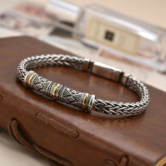 Handcrafted Men's Dragon Bone Energy Bracelet – Vintage Protection, Strength & Spiritual Balance