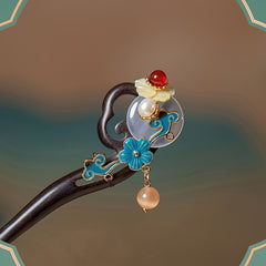 Pan Hair Hairpin - New Chinese Style High-end Feeling with Wooden Craftsmanship for Harmonious Energy Flow & Cultural Elegance