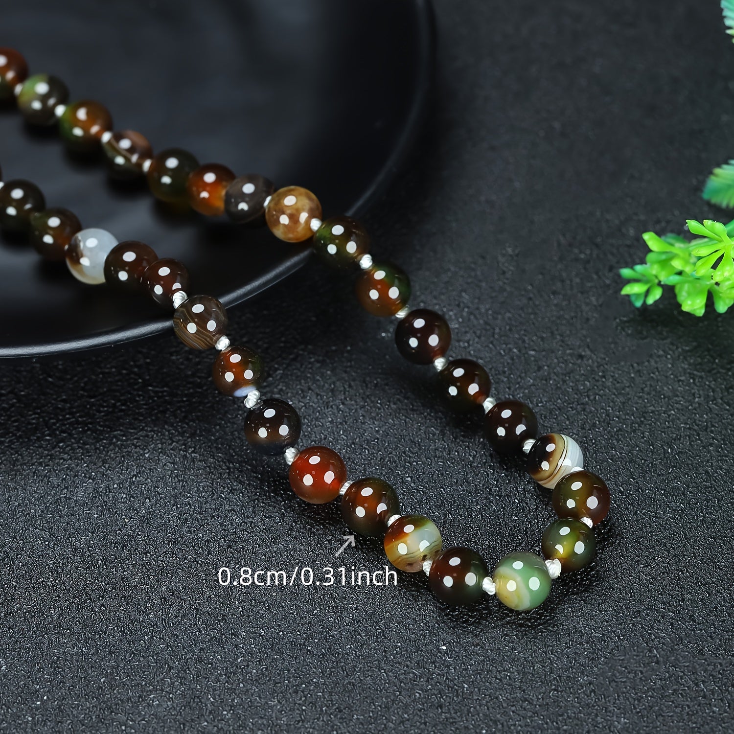 Natural Agate Prayer Mala Necklace - 108 Beads for Spiritual Healing & Daily Wear