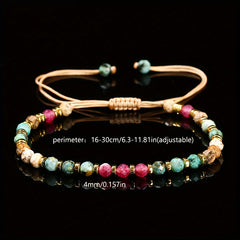 1pc Natural Stone Adjustable Bracelet - Energy Healing & Casual Elegance